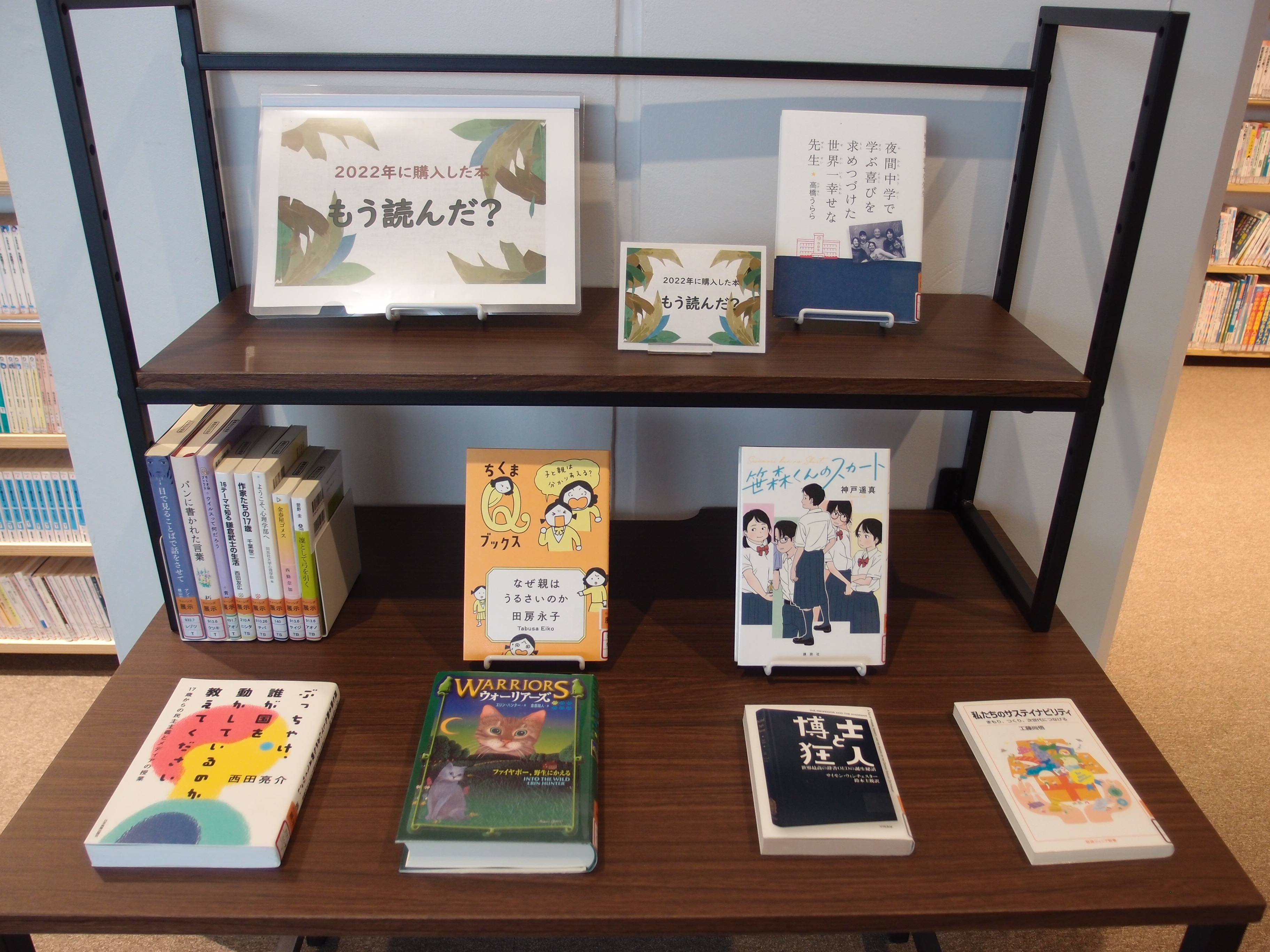 2022年に購入した本　もう読んだ？の展示写真。
