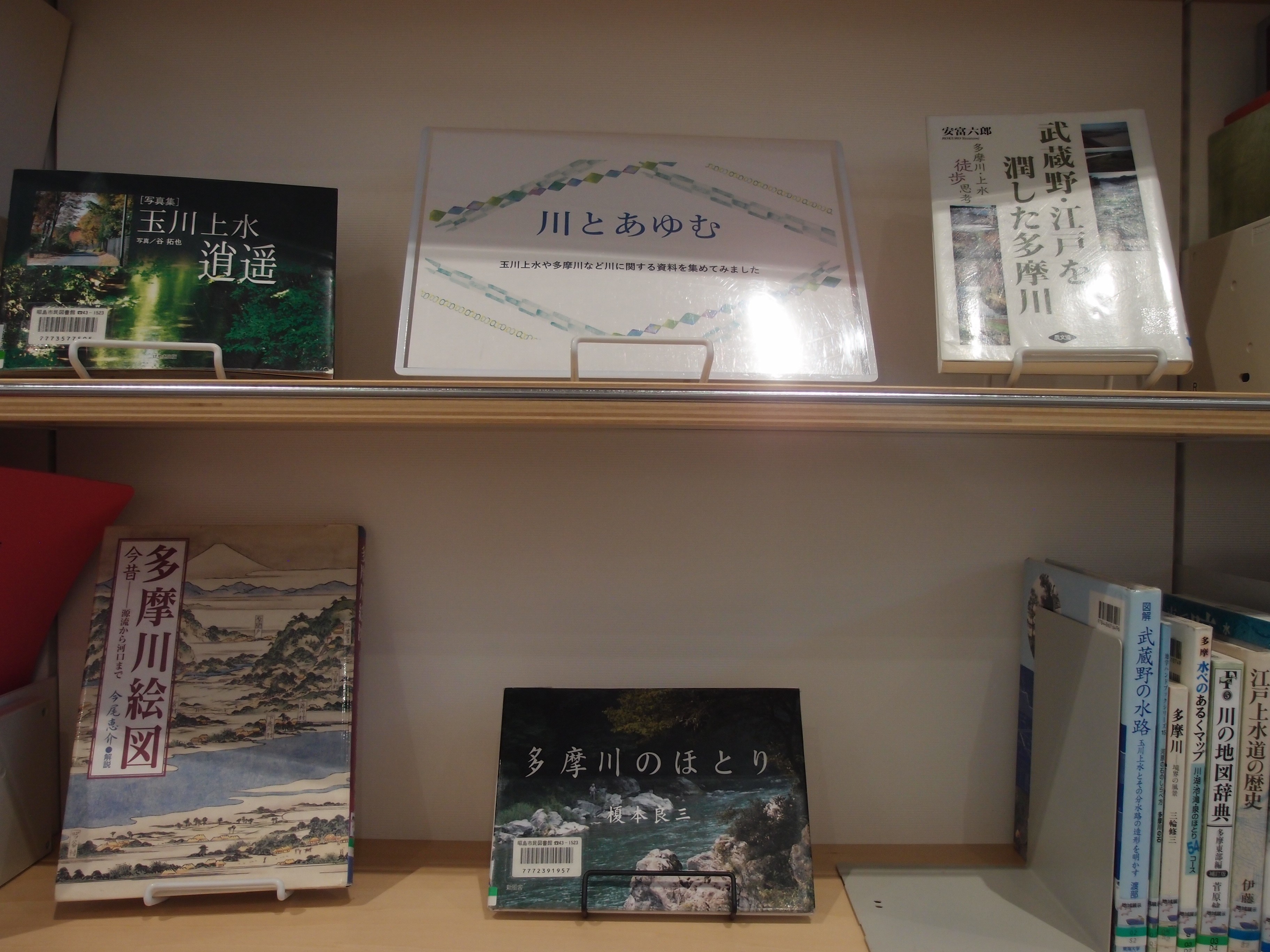 棚に展示の本が並んでいる様子の写真